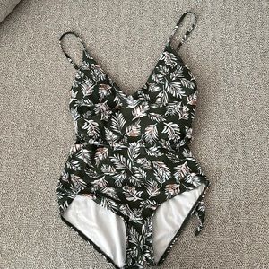 Green tropical one piece